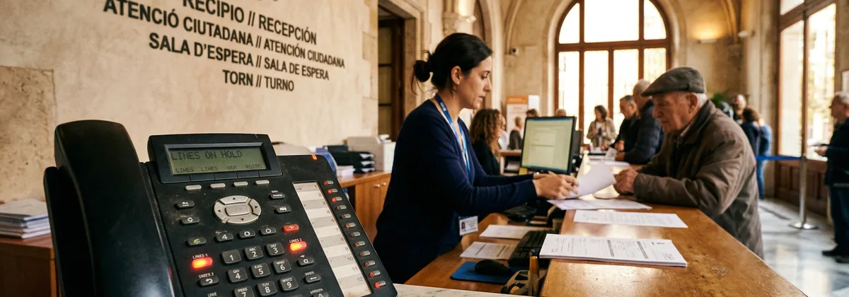 Recepció d'ajuntament amb sistema IVR bilingüe català/castellà