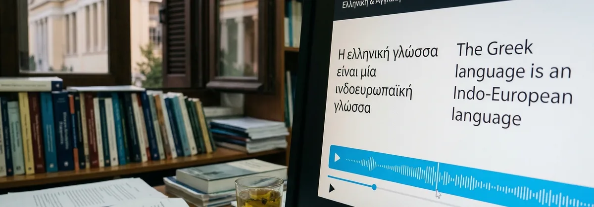 Φοιτητές ακούν εκπαιδευτικό υλικό σε κινητό