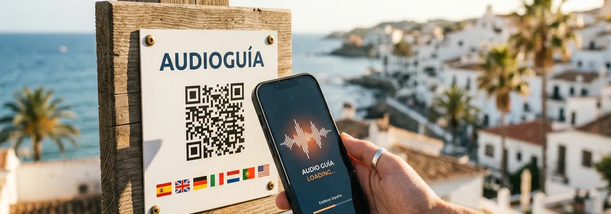 Smartphone con audioguía en la Alhambra de Granada