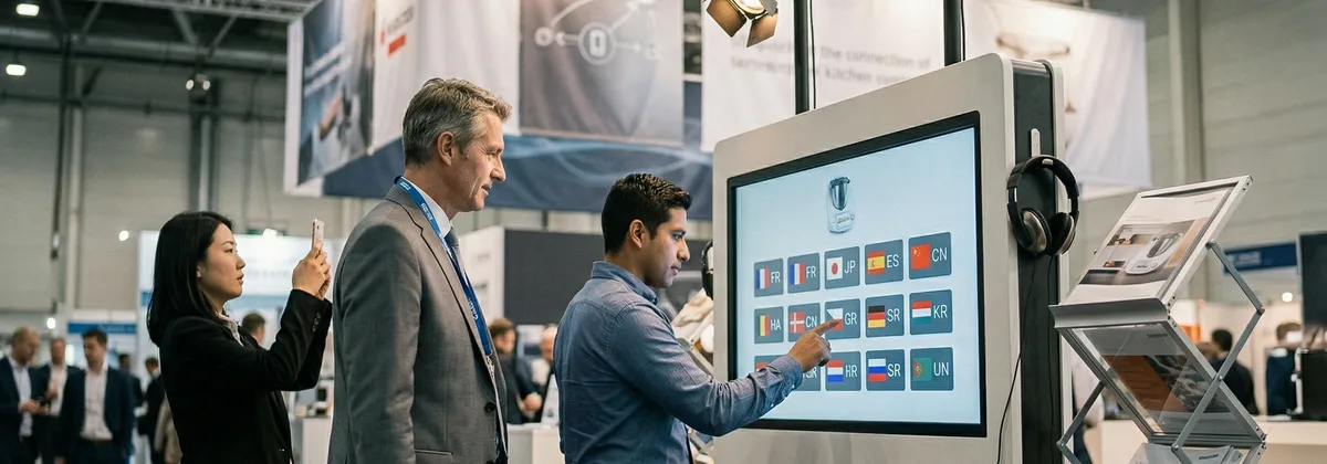 Equipo de localizaci&oacute;n revisando contenido de doblaje en pantallas