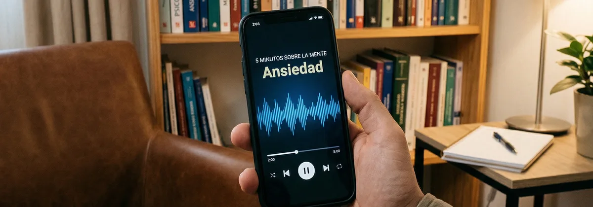 Smartphone con reproductor de guía clínica en audio