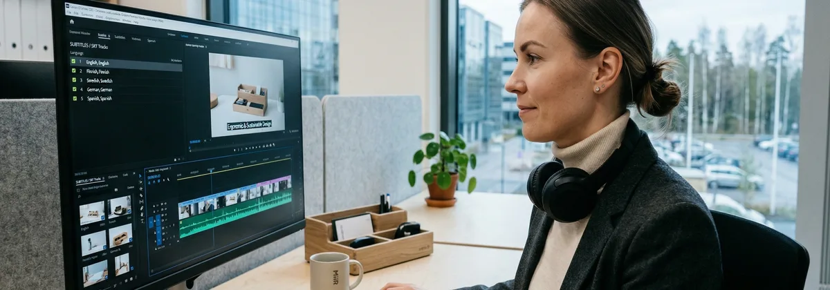 Verkkokaupan tuotevideon selostusta tuotetaan eri kielillä