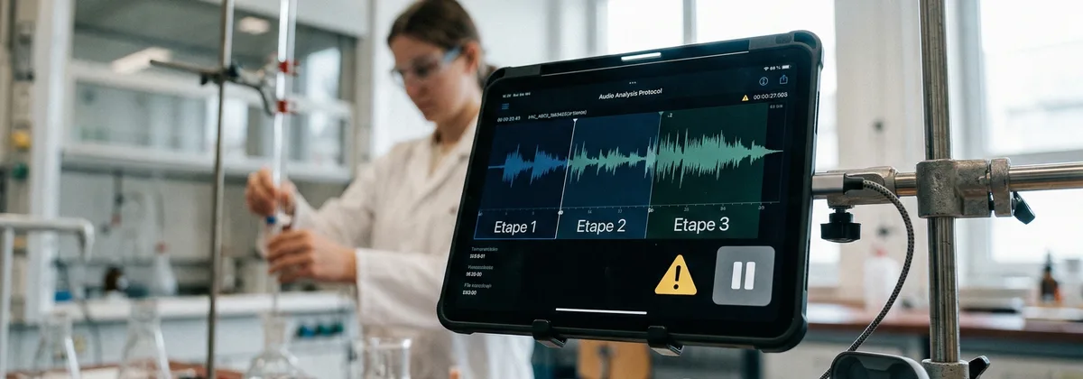 Laboratoire d'école d'ingénieurs avec protocole audio et équipement