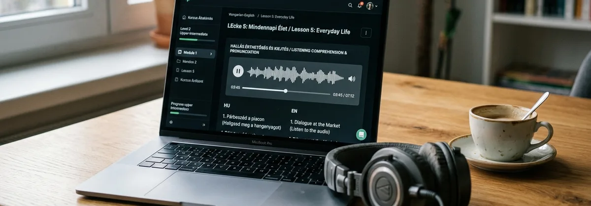 Egyetemi e-learning platform magyar és angol nyelvű leckékkel