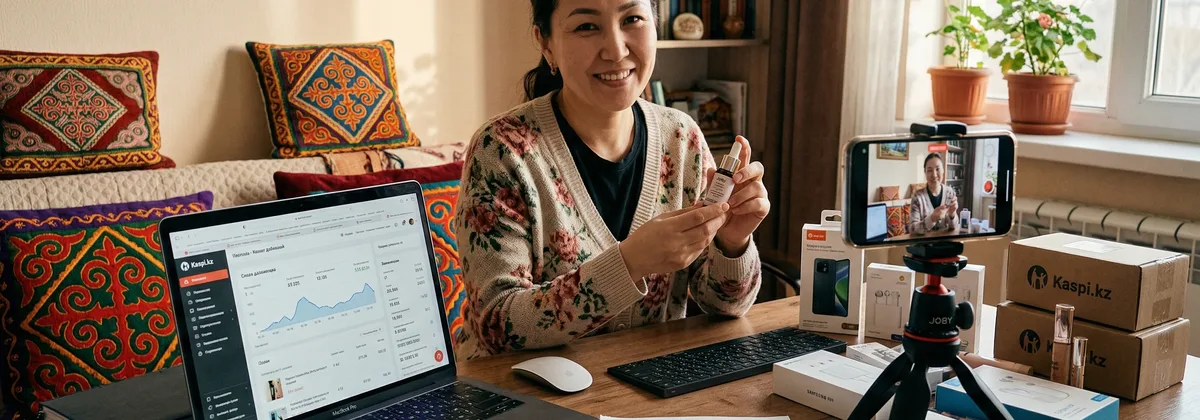 Шымкент онлайн дүкен иесі тауар шолуына аудио дайындау