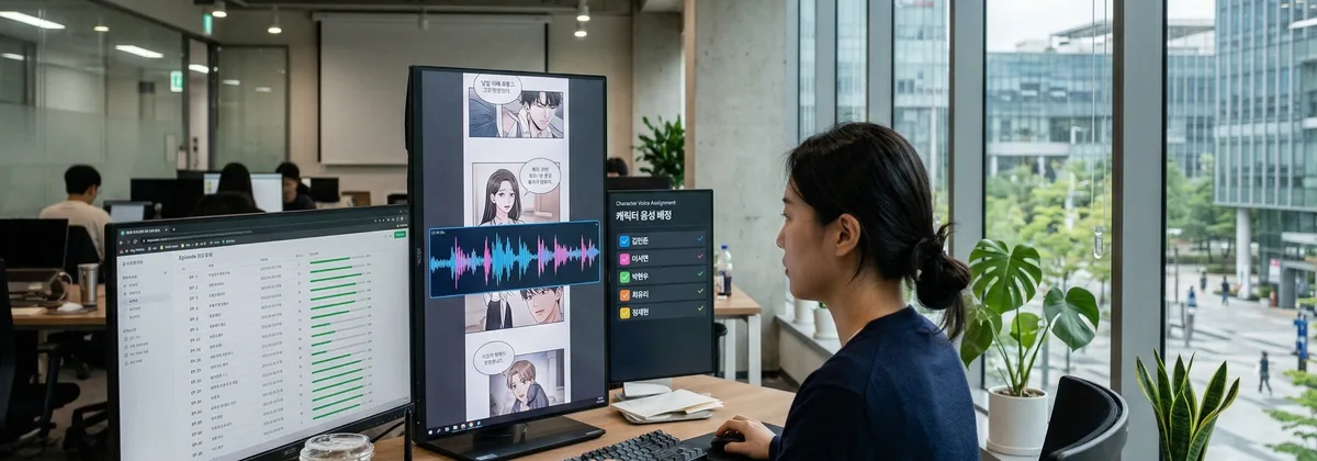 웹소설을 오디오드라마로 변환하는 사운드 웹툰 제작 환경
