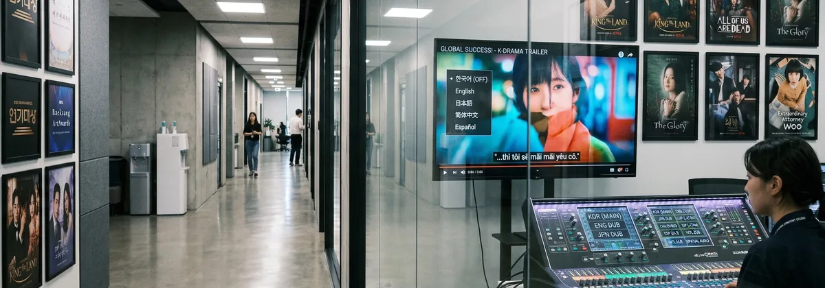 K-콘텐츠 프로모 트레일러를 다국어로 더빙하는 현지화 작업 환경