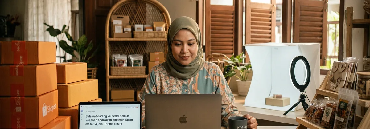 Penjual Shopee membuat video produk dengan suara AI