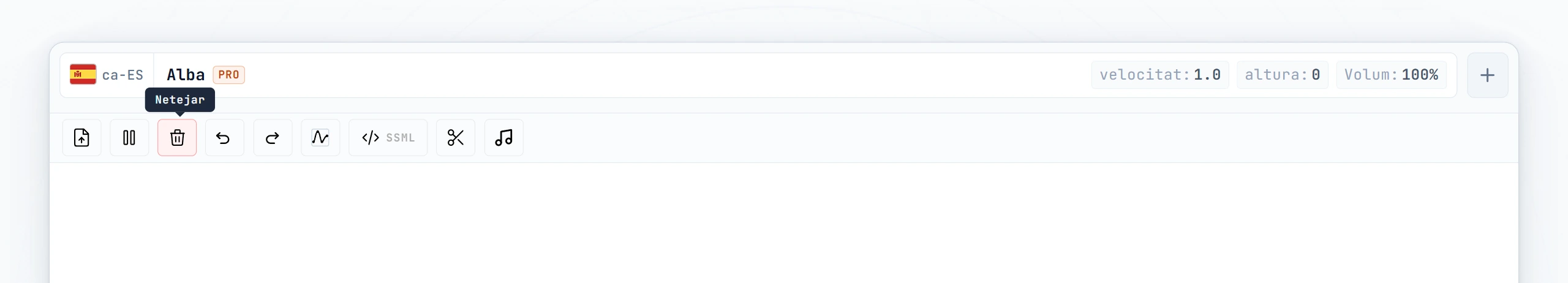 Editor buit amb cursor parpellejant