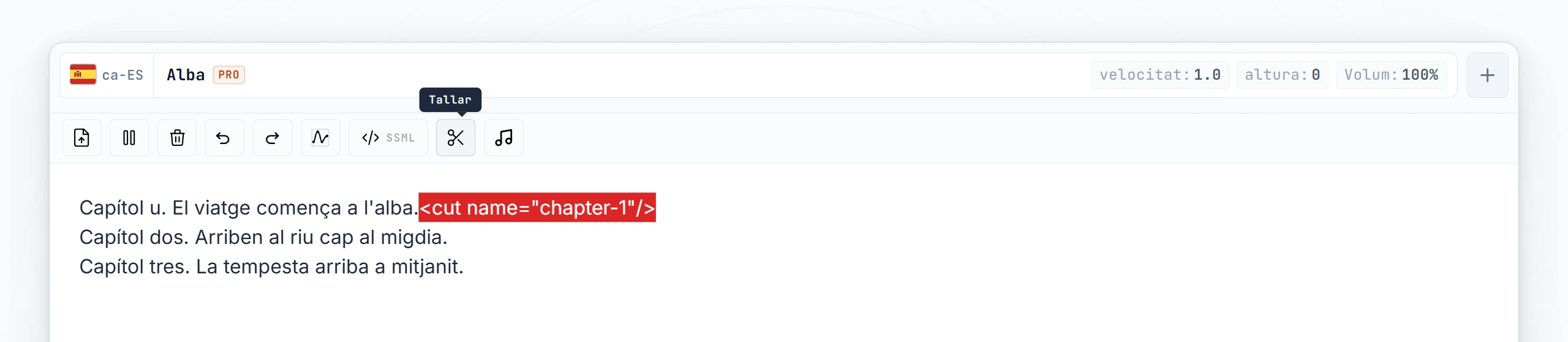 Tres segments produïts després de la primera conversió