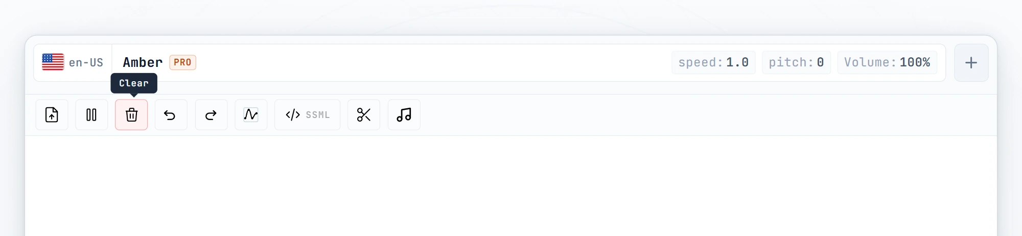 Empty editor with blinking cursor