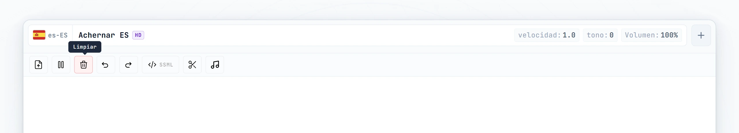 Editor vacío con cursor parpadeante