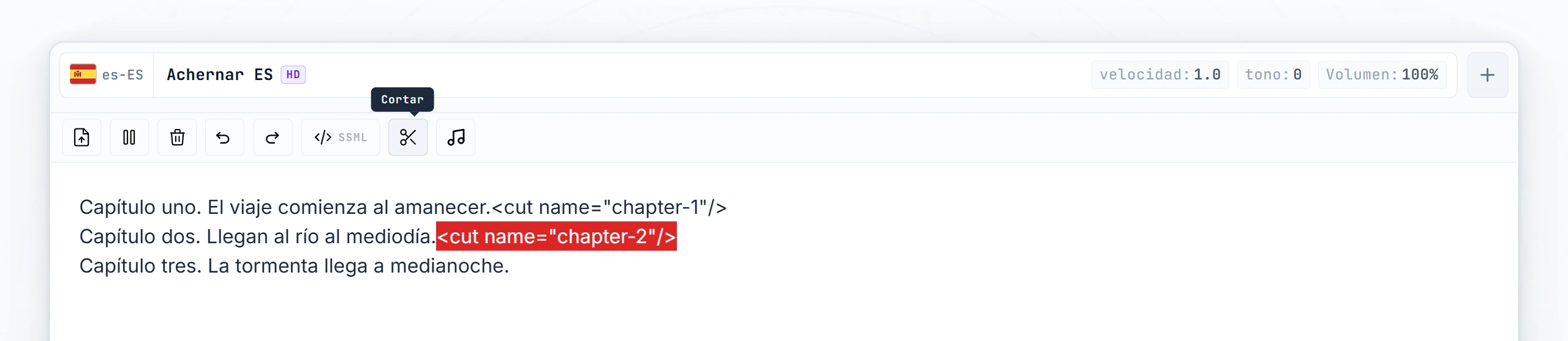 Ambas etiquetas cut con atributos name escritos