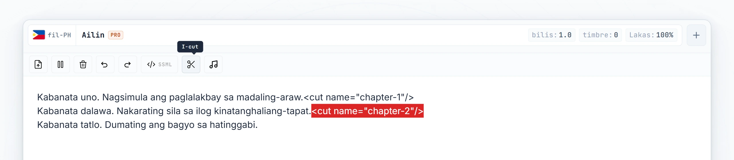Parehong cut tags na may nai-type na name attributes