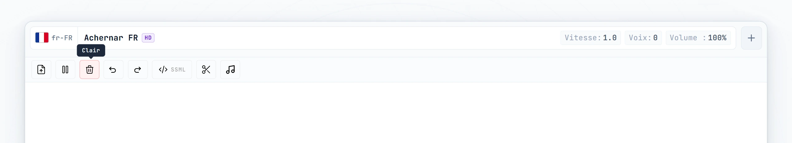 Éditeur vide avec curseur clignotant