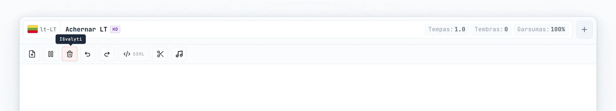 Tuščias redaktorius su mirksinčiu žymekliu