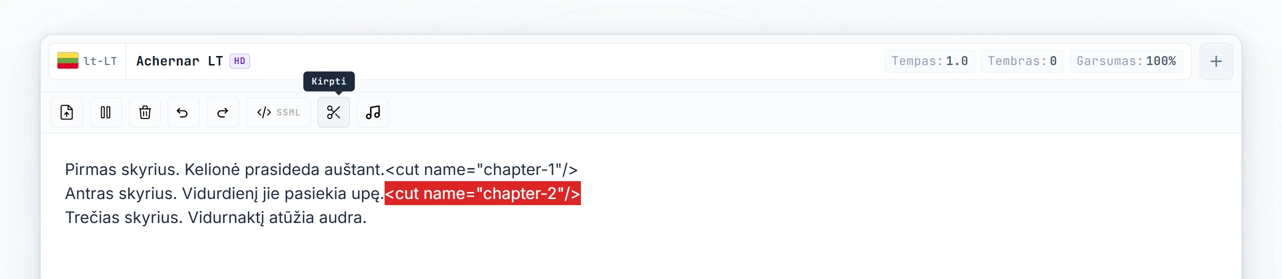Abi cut žymos su surinktais name atributais