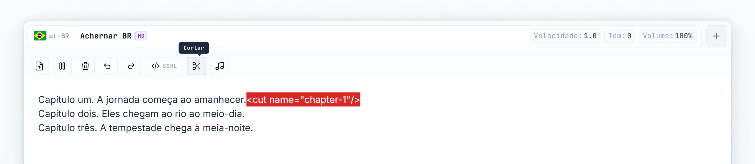 Três segmentos produzidos após o primeiro Converter