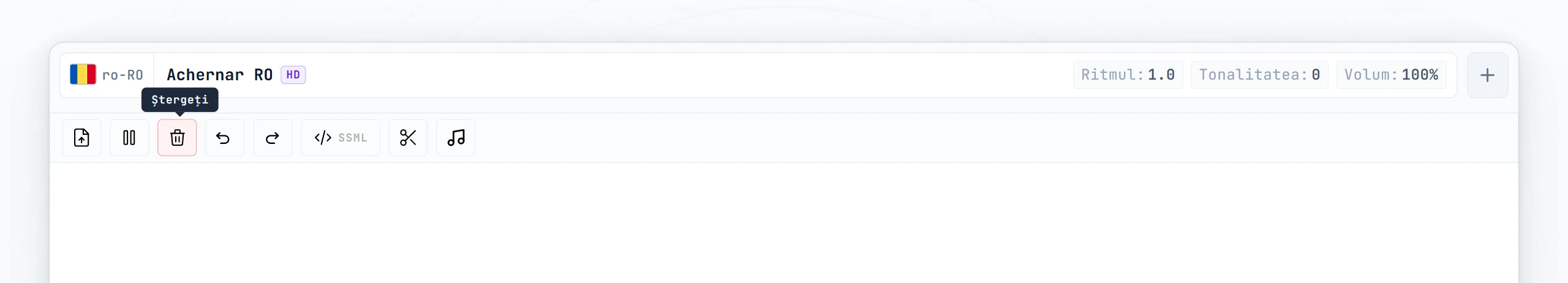 Editor gol cu cursor care clipește