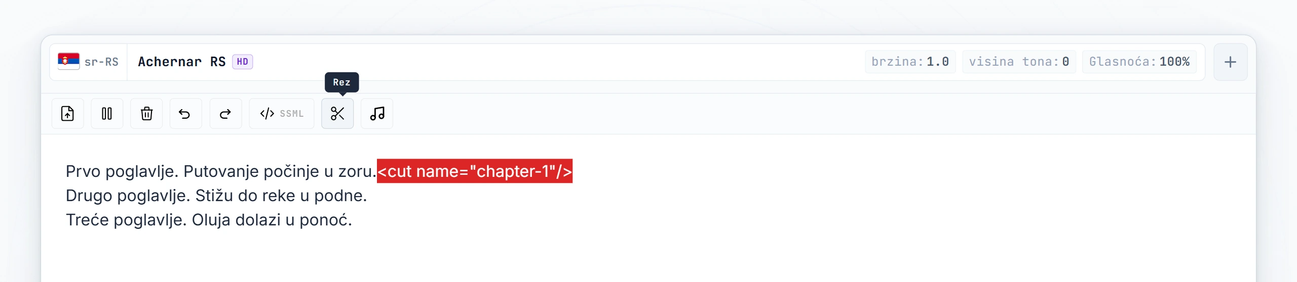 Tri segmenta nastala nakon prvog pretvaranja