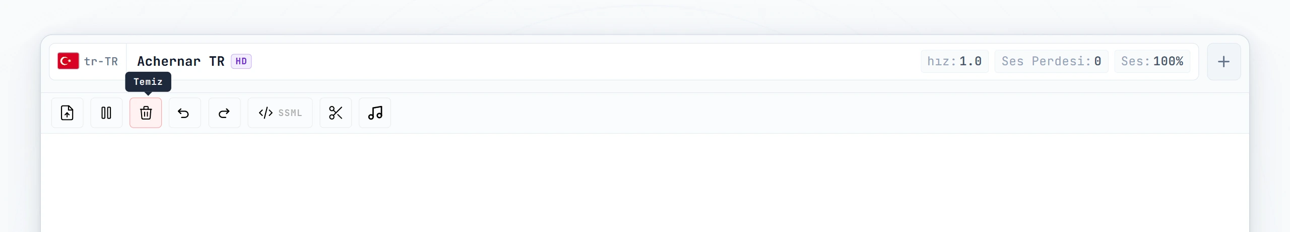 Yanıp sönen imleçli boş editör