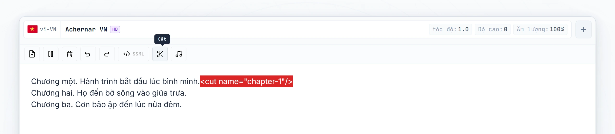 Ba đoạn được tạo ra sau lần Convert đầu tiên