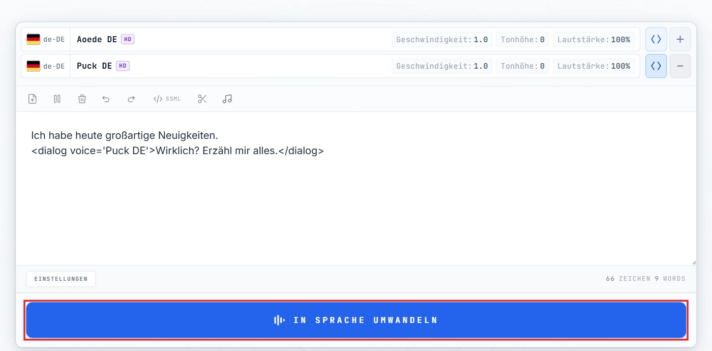 Tippe auf In Sprache umwandeln