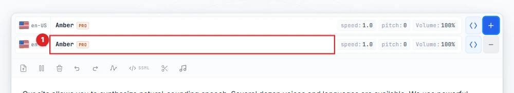 Click speaker 2 voice name