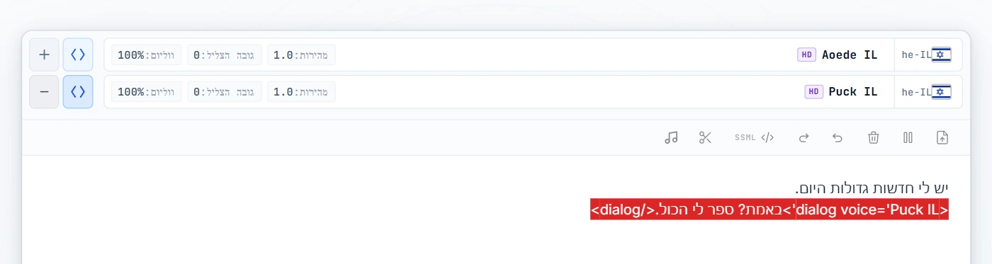 תגית dialog עוטפת את שורה 2 (מודגשת באדום)