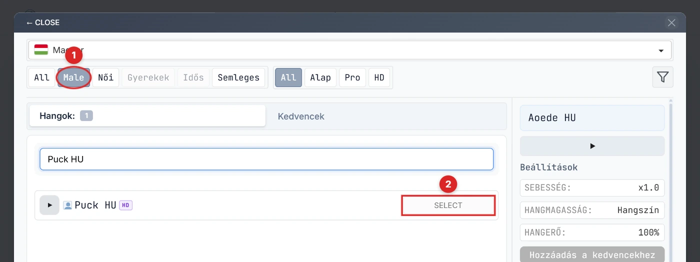 Férfi szűrő + KIVÁLASZT Puck HU