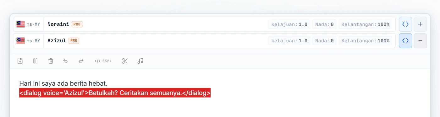 Tag dialog membalut baris 2 (diserlahkan dengan warna merah)
