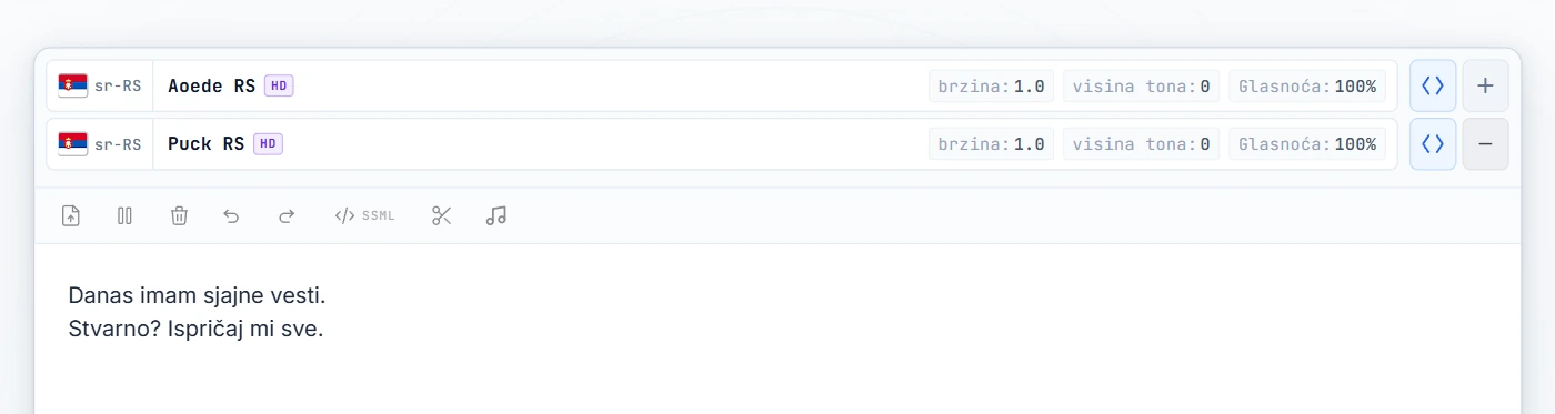 Uneseni dijalog, oba glasa vidljiva