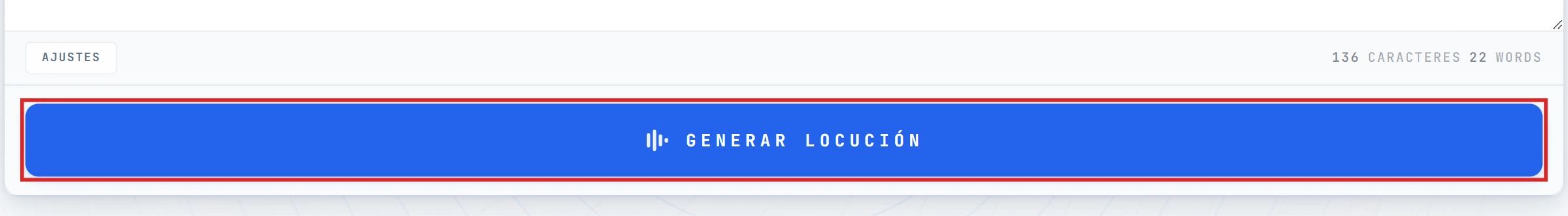 Botón Convertir a voz resaltado en el editor