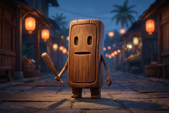 Tung Tung Tung Sahur — wooden block creature with bat