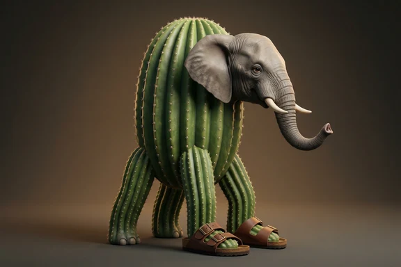 Lirilì Larilà — cactus elephant with pocket watch