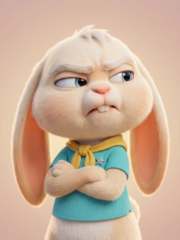 Grumpy Cartoon rabbit pose