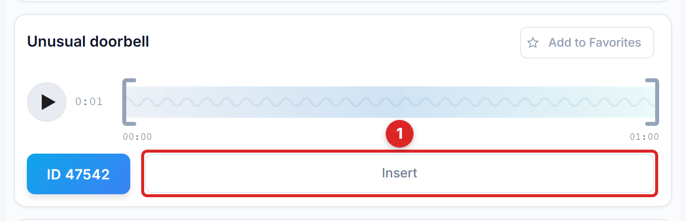 Insert button on the whole, un-trimmed sound