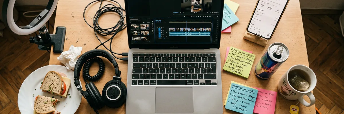 Twórca treści nagrywający materiał na YouTube