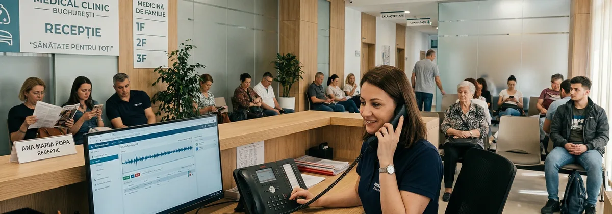 Recepție cu sistem telefonic profesional și interfață IVR