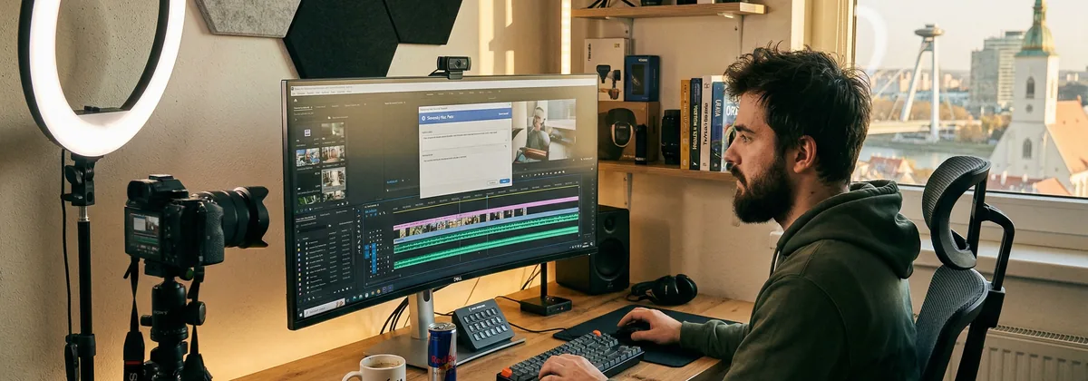 Home studio pre tvorbu YouTube obsahu s AI voiceoverom