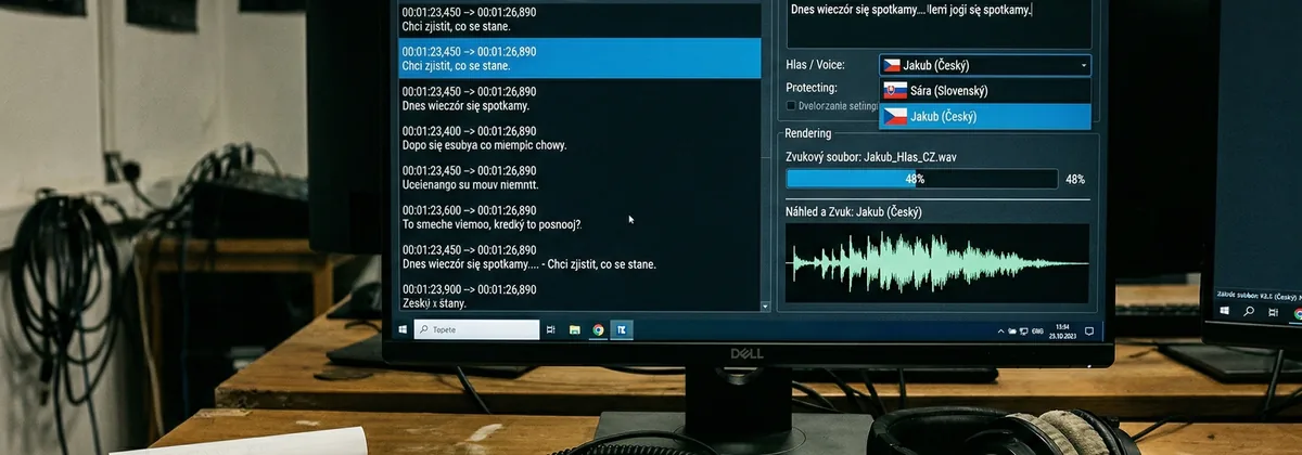 Lokalizačný manažér s titulkami softvérového tutoriálu na obrazovke