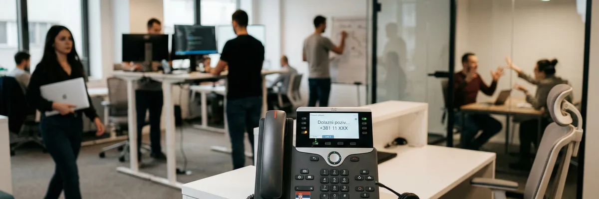 Kancelarija IT firme u Beogradu sa telefonskim sistemom