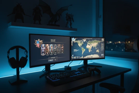 Gaming setup with controller and American comic book art on screen