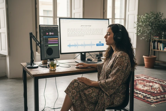 Marketing & radio algérienne — studio d'Alger avec vue sur la Méditerranée