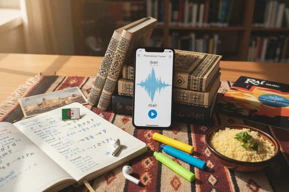 Livre audio algérien — fiches d'apprentissage avec emprunts français et berbères