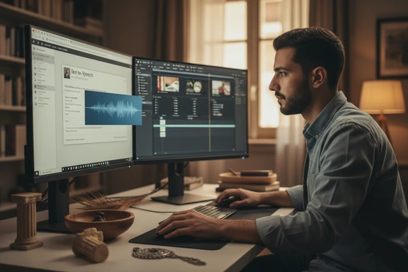 محتوى الجاليات المغاربية — صانع محتوى يُحرّر بودكاست بأجواء ساحل البحر الأبيض المتوسط