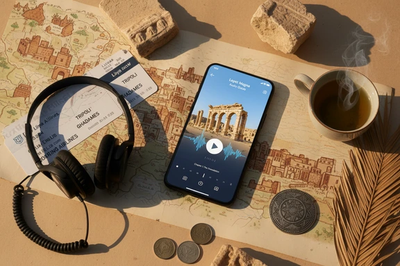 السياحة المتوسطية والآثار — أعمدة رخامية رومانية في لبدة الكبرى في الساعة الذهبية