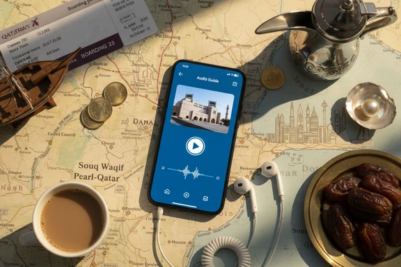 Qatar tourism & cultural audio — Museum of Islamic Art and Doha Corniche with dhow boats