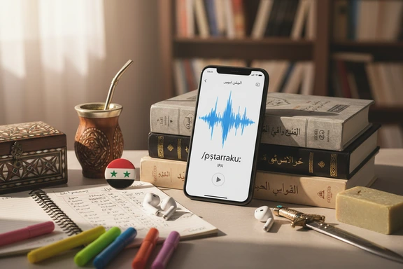 تعلّم اللهجة الشامية — بطاقات أدوات شلون وهلّأ وكتير وهيك مع نماذج خط شامي