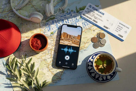 Tunis, Carthage, Sidi Bou Saïd & Djerba — guide audio avec maisons bleues et blanches